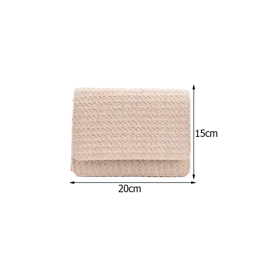 

Fashion Women Woven Pure Color Shoulder Crossbody Messenger Bag Ladies Summer Beach Vacation Pearl Chain Handbags