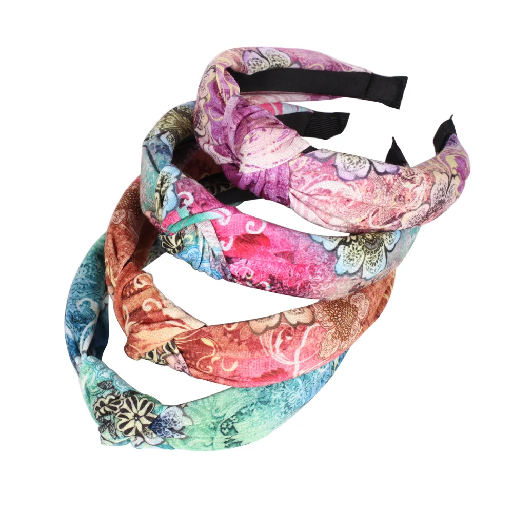 

Большая рекламная акция, Женская лента для волос с цветочным узлом, эластичная повязка на голову для женщин, аксессуары для волос, повязка н...