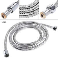 2m stainless steel silver shower hose with flexible water pipe pumbing hoses for home bathroom
