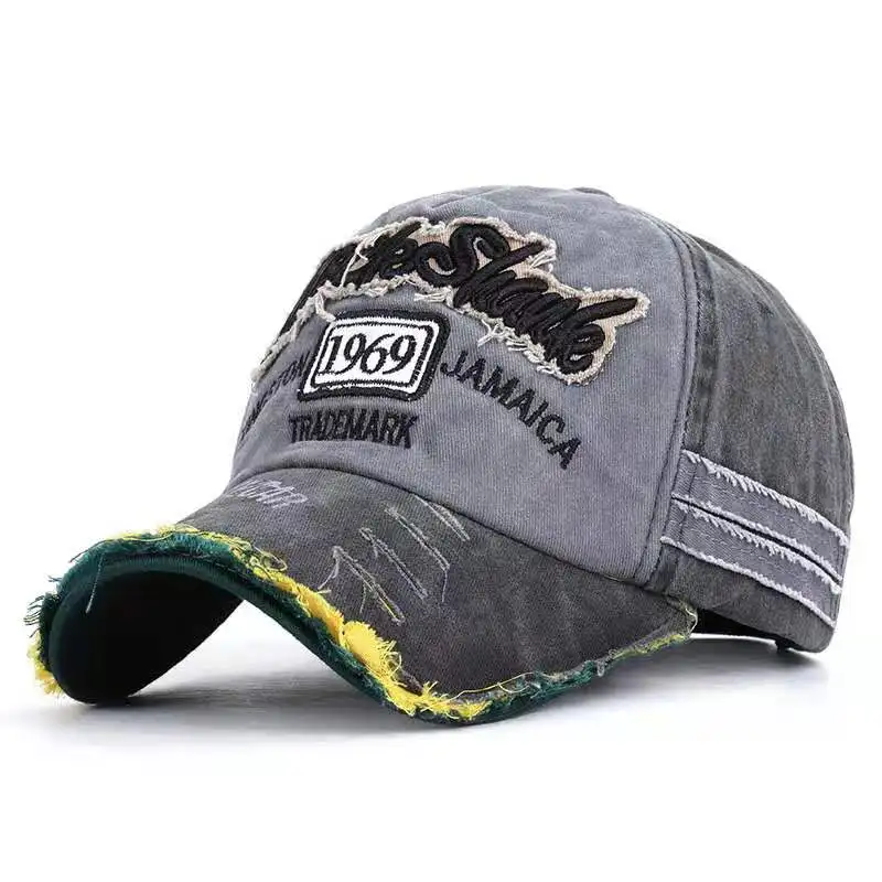 

2021 Men's Cap Cotton Letter Baseball Cap Retro Outdoor Fishing Sports Caps Women Bone Gorras Curved Fitted Washed Retro Dad Hat