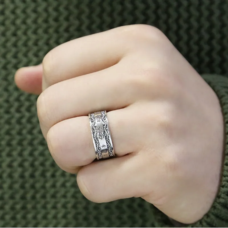 BOCAI 100% настоящее серебро S925 модные ювелирные изделия буддийские шестизначные