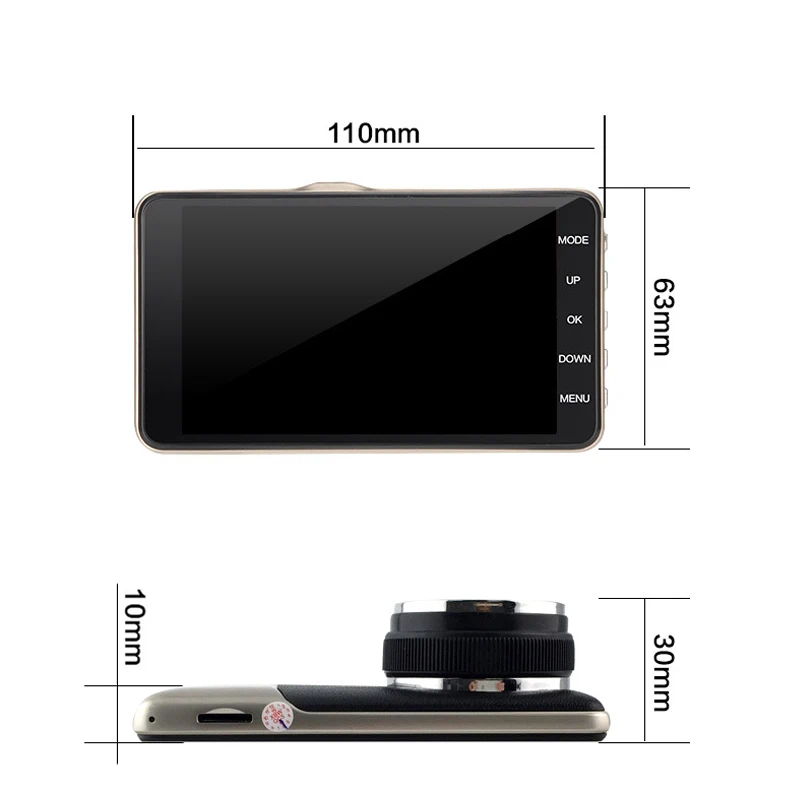 Original 4.0 Inch IPS Screen Car DVR Recorder Camera Dual lens Dash Full HD 1080P Video 170 Degree Dush | Автомобили и мотоциклы