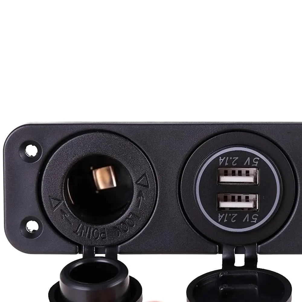 Новая панель переключателя 4 в 1 12 В два разъема USB зарядка 3 а цифровая