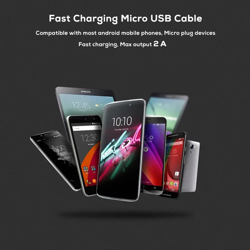USB кабель 2A Быстрая зарядка USB телефонный кабель для передачи данных для samsung huawei Xiaomi Redmi Android usb зарядный шнур Microusb зарядный кабель