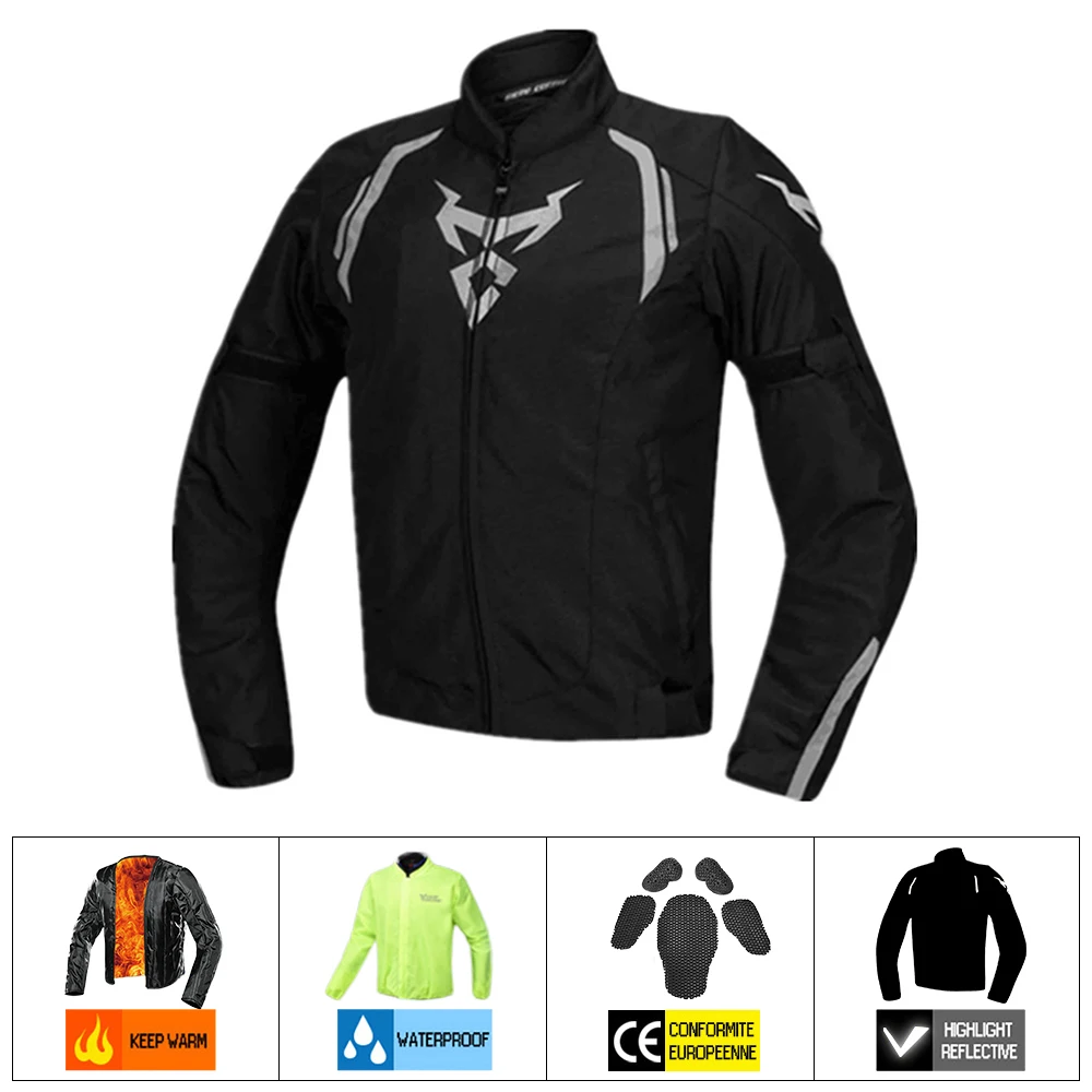1801 Jacket 04 Мотоциклетная куртка для мотоциклистов+ брюки, костюм, водостойкая куртка для мотоциклистов, мотоциклетная куртка для езды, Мужская мотоциклетная защита - Цвет: 1801 Jacket 04