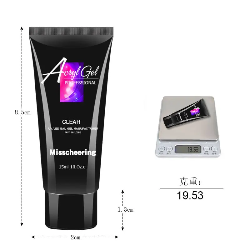 

15ml/60ML Poly Nail Gel Glitter Builder Gel All for Manicure Nail Art Design Luminous Gel Nail Extension Nail Gel Gor Nails