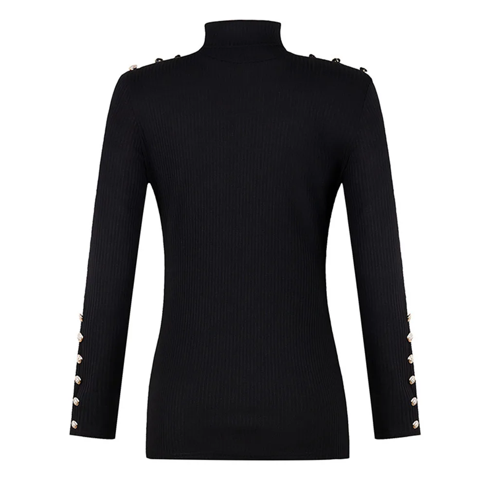 Новый Модный женский осенне-зимний свитер с высоким воротом шерстяной вязаный