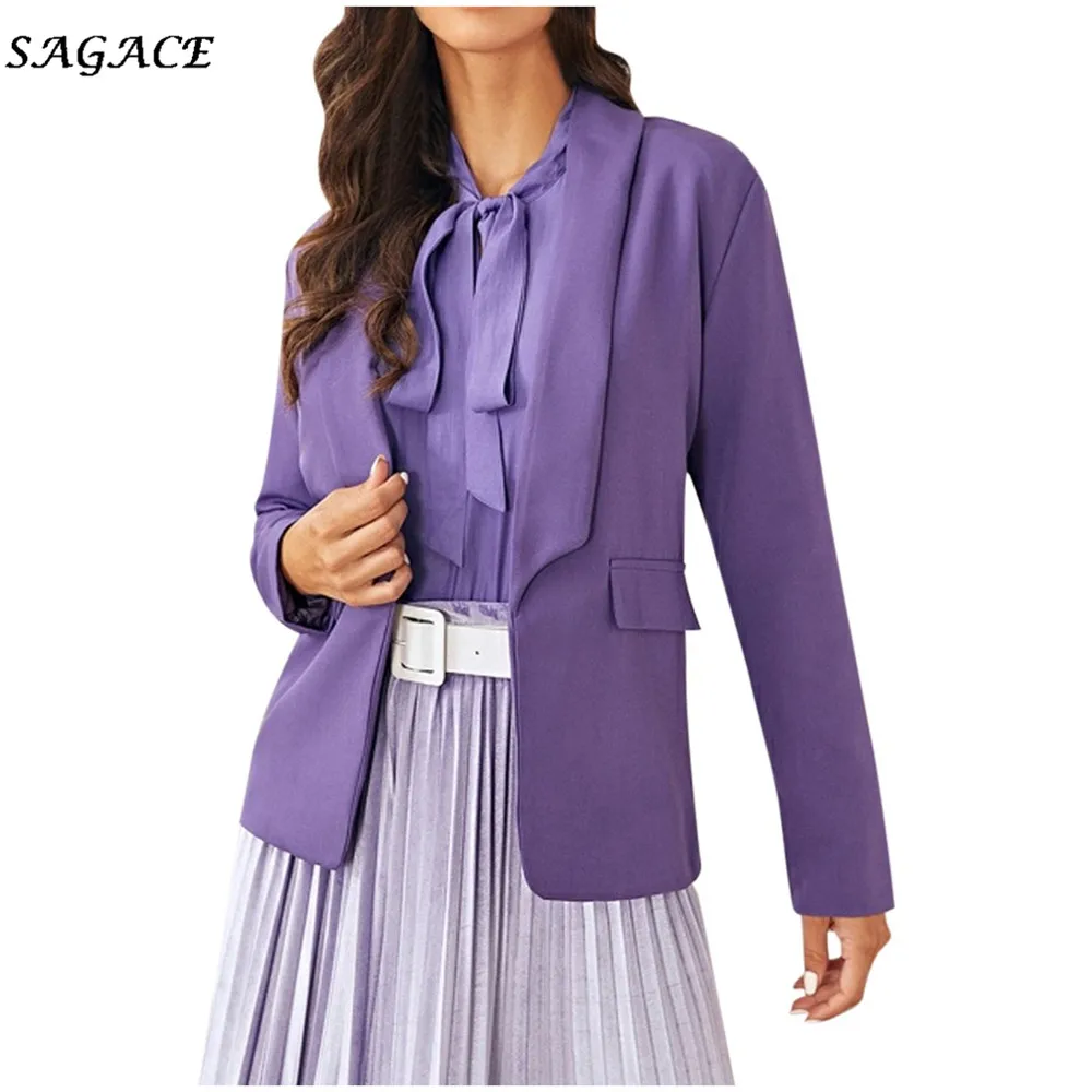 Sagace одежда пальто для женщин Модный повседневный мягкий длинный рукав