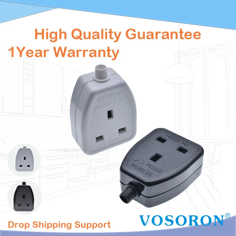 13A 250V Британский Стандартный муфтовый стыковочный переводник Мощность адаптера