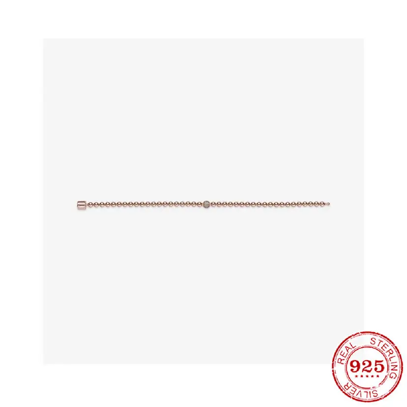 

Pulsera de cuentas de plata esterlina Pandora mujer, brazalete con cuentas de plata esterlina S925, joyera Popular, regalo de
