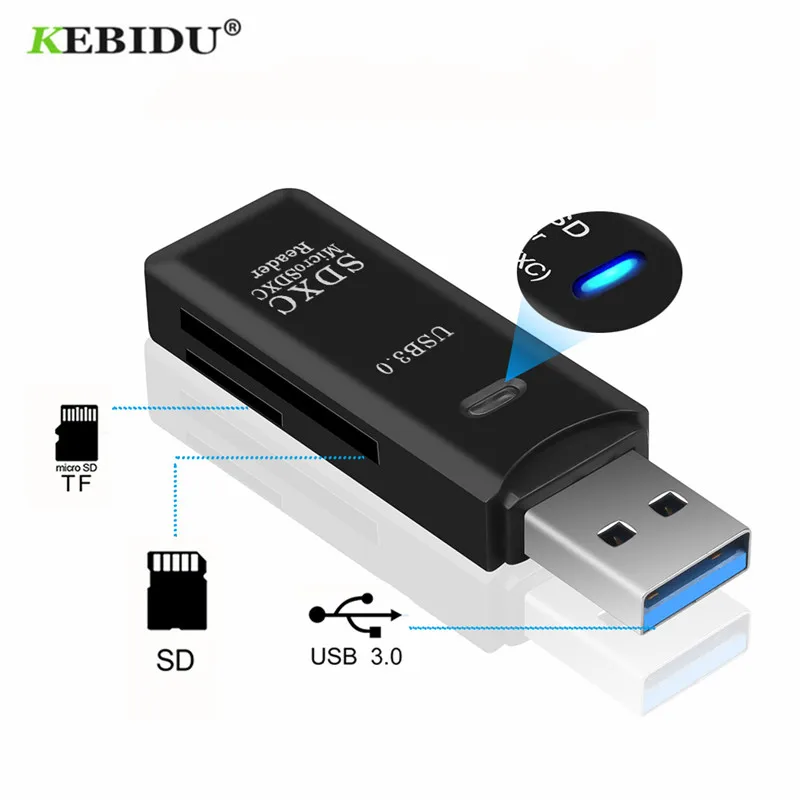 Кардридер KEBIDU USB 3 0 SD/Micro SD TF OTG адаптер для смарт карт памяти ноутбука кардридер