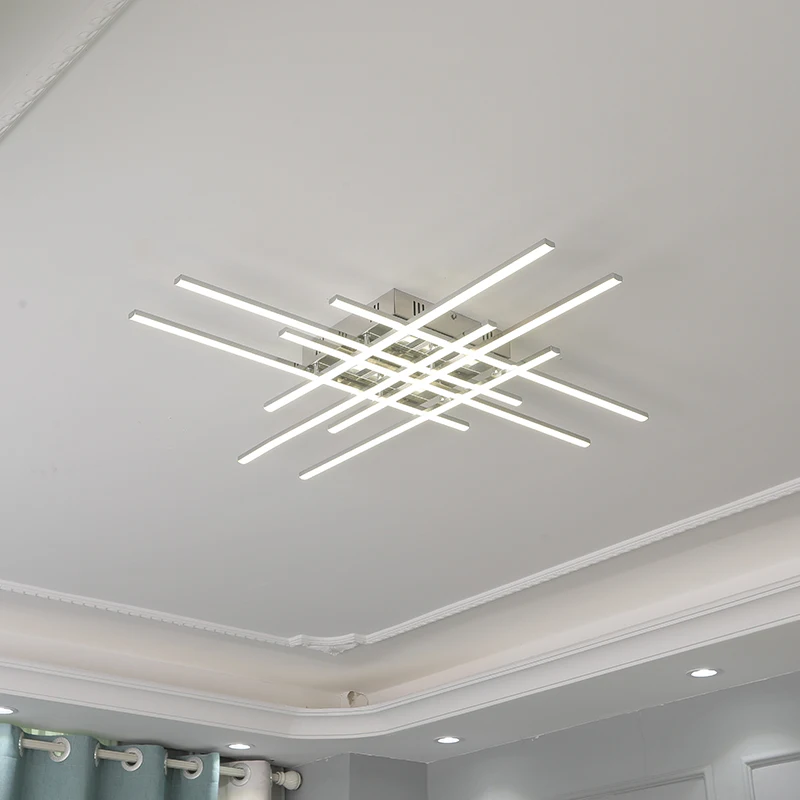 Iluminación Led de araña moderna para sala de estar, dormitorio, restaurante, cocina, candelabro de techo cromado, iluminación interior