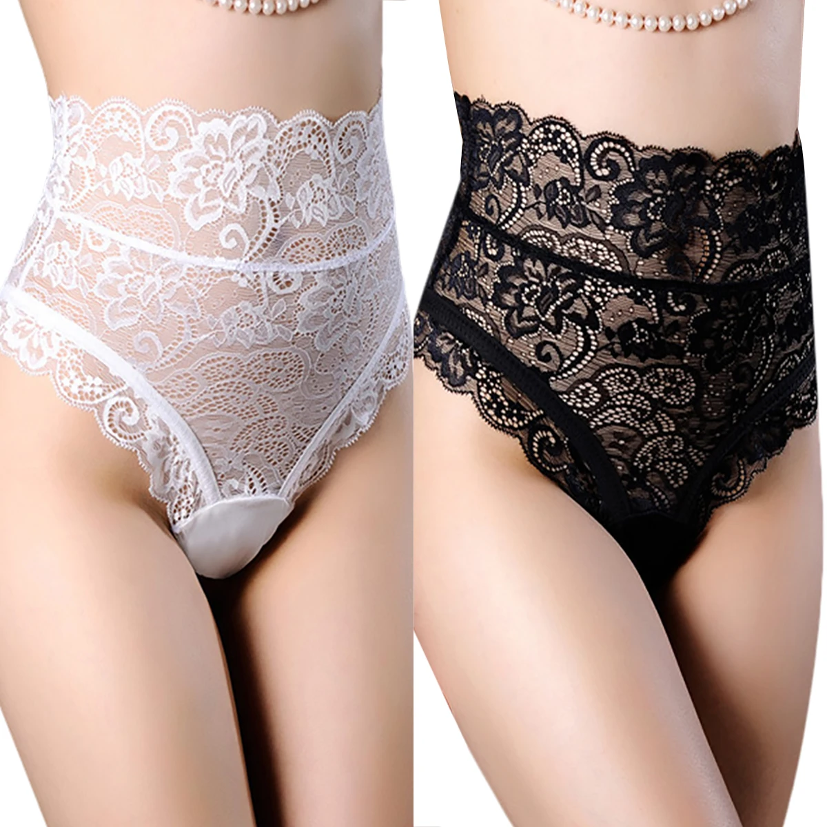 

Feminine Lace Bandage High Waist Lace Underwear Tight Slim Comfortable Skin Protection Briefs Women Leggings Lace Lingerie