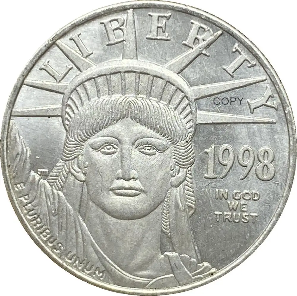 

США 1998 W год Статуя Свободы 25 долларов Орел слиток Coinage Позолоченные копии серебряных памятных монет