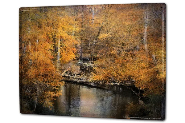 

Жестяной знак Ностальгический осенний лес кофе бар украшение для дома