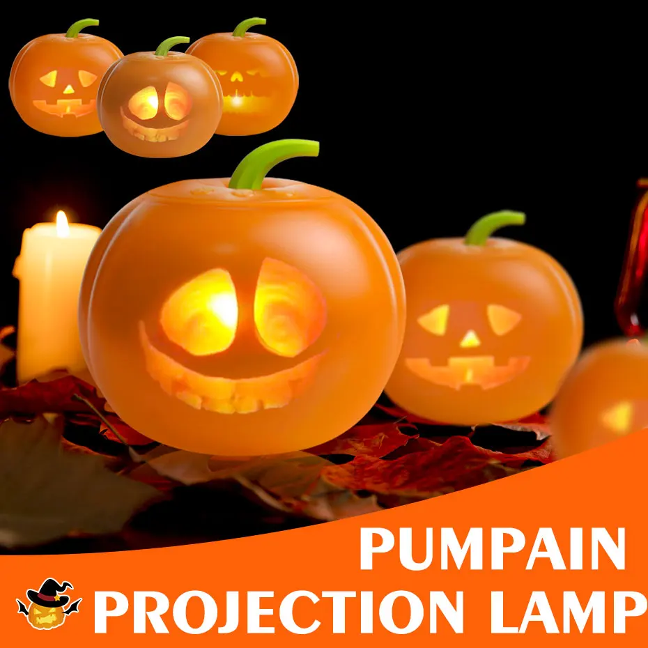 

Светодиодная проекционная лампа для Хэллоуина, вспышка, декоративный анимационный фонарь в виде тыквы для разговора и пения на Хэллоуин