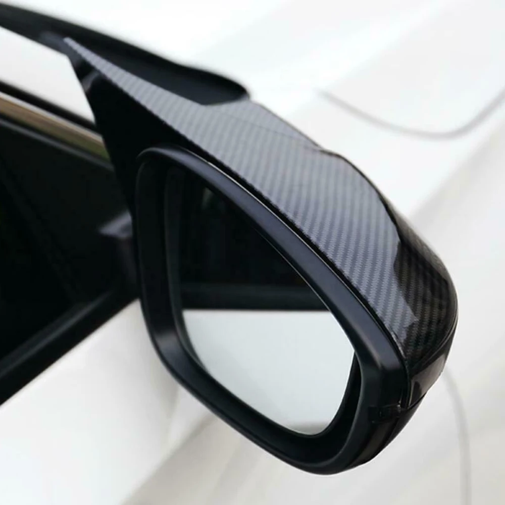 

Set Rearview mirror cover Trim ABS Look Black Carbon Fiber Cover Mirror Brand new
