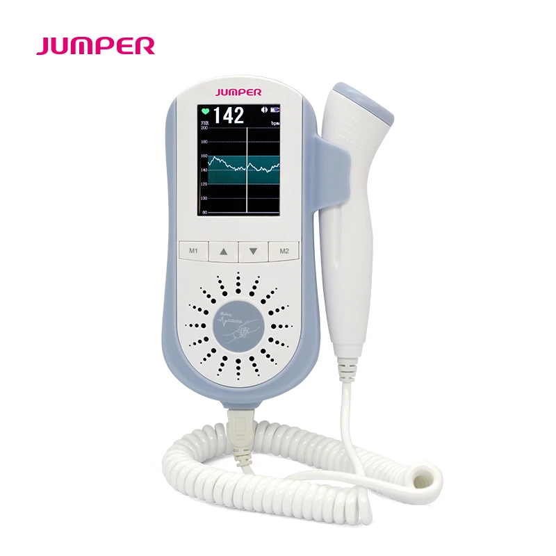 JUMPER 100E  Fetal Doppler Ultrasound Baby Heartbeat Detector Home Pregnant large sreen Baby Heart Rate Monitor Pocket Doppler