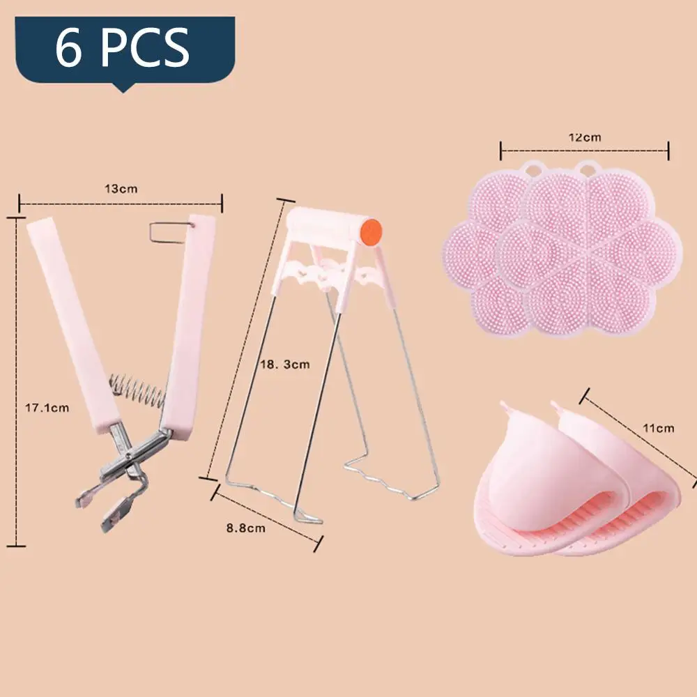 6 шт Нержавеющая сталь горячий шар клип горшок блюдо держатель силиконовый мини