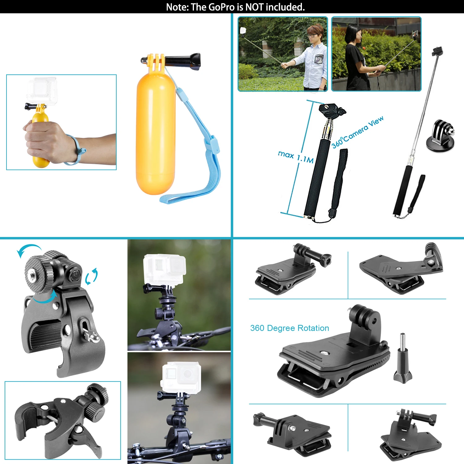 Neewer для Gopro набор аксессуаров gopro hero 8 7 6 5 4 комплект 3 way selfie stick Eken h8r/для yi EVA чехол VS77