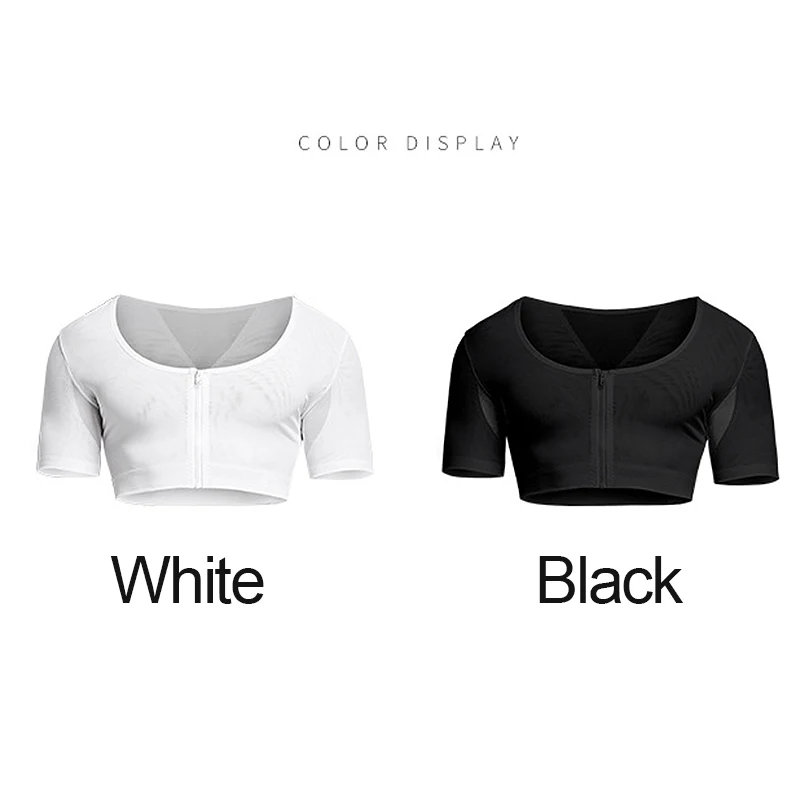 Мужская корректирующая одежда на молнии верхняя рука шейпер для плеч похудение