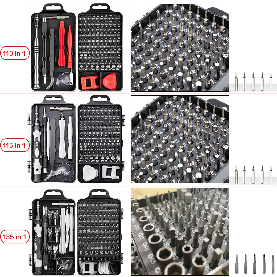 

CN Multi Screwdriver Set With 98 Precision Bit 135/115in 1Hand For Computer PC Mobile Phone Repair