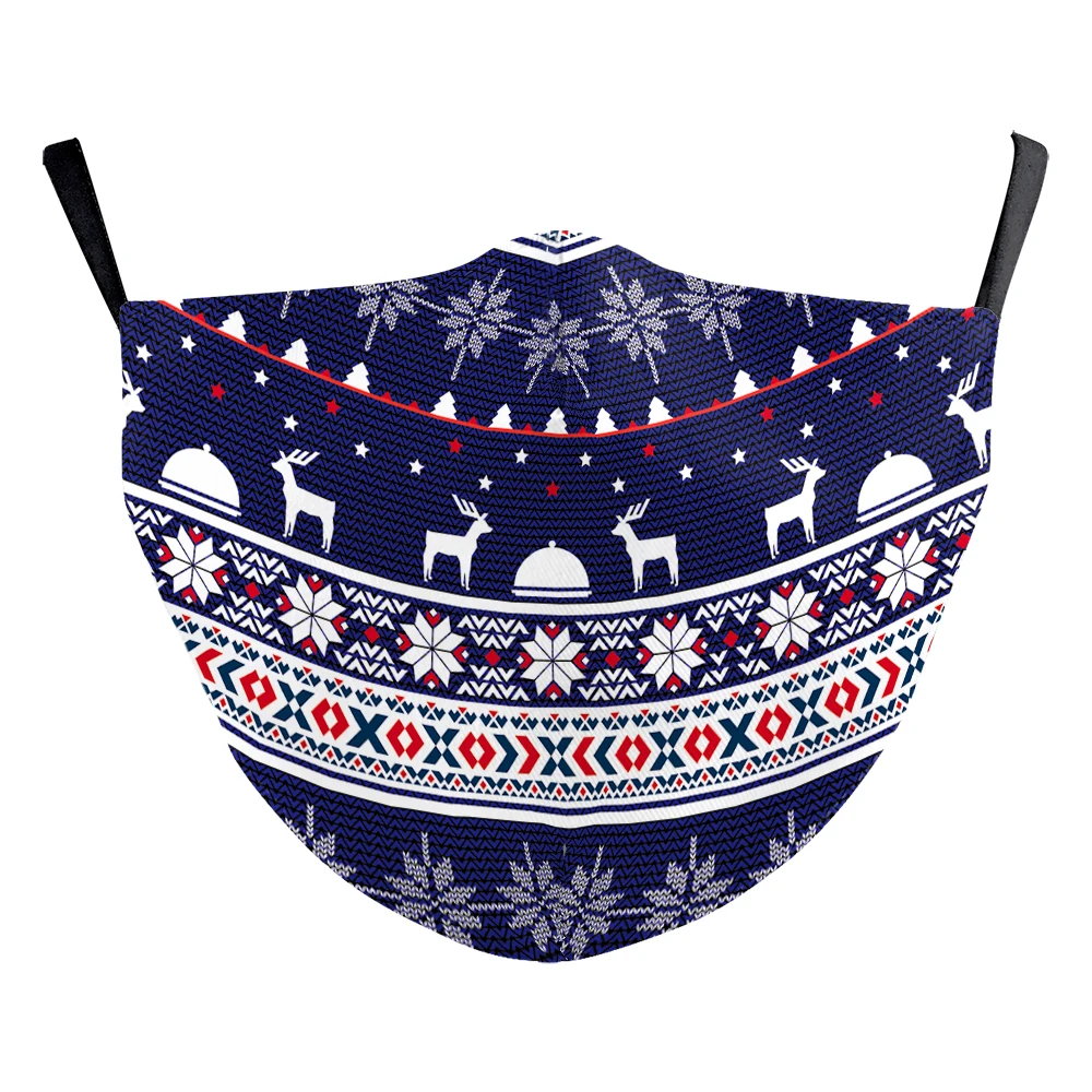 

Christmas Masks Cosplay Xmas Print Adult Kids Mouth Cover Outdoor Unisex Adjustable Breathable Face Mask Washable Reusable