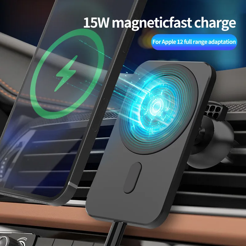 qichshjin 15w magnetic wireless car charger mount for iphone 12 pro max fast charging wireless charger car phone holders free global shipping