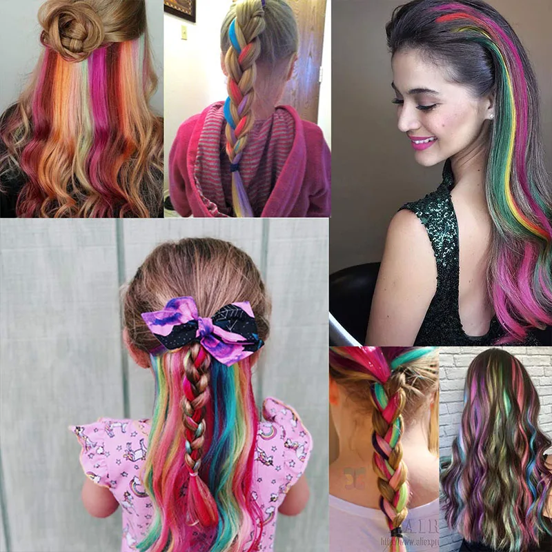 

SHANGZI Colorants Hair Extension Clip Synthetic Natural Hair Extensions false Long Straight Hairpieces Clip-on hair 2021
