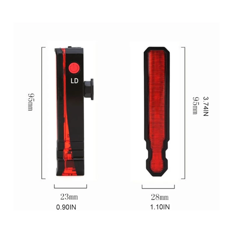 

Night Riding Bicycle Warning Tail Light Outdoor Safety Rechargeable Bike Light X3UA