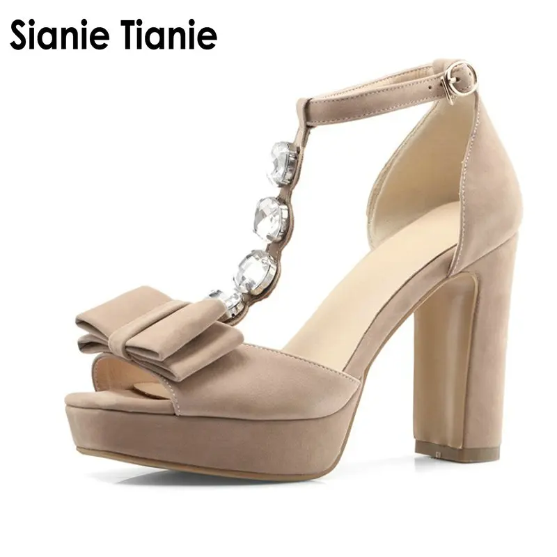 Sianie Tianie/летние пикантные женские босоножки на платформе Женские с Т образным
