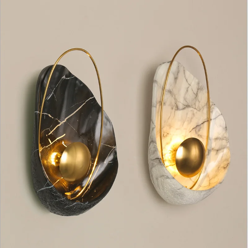 

ZuuuVny Nordic post-modern light luxury seashell wall light living room designer Hotel model room decoration wall lamp