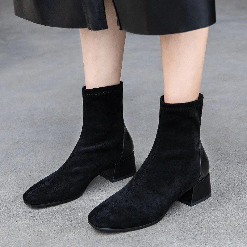 Buono Scarpe/Новинка сезон осень-зима ботильоны женские брендовые эластичные ботинки