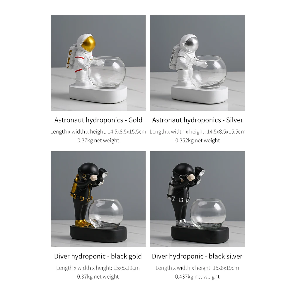 

Astronaut Hydroponic Resin Decoration Plant Vase Creative Nordic Style Cafe Living Room Decoration Diver Plant Hydroponics Gift