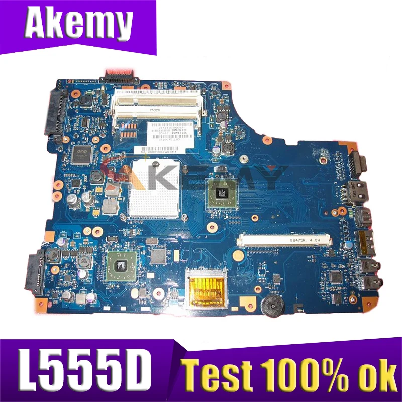 

Akemy K000080470 KSWAE LA-4971P For TOSHIBA Satellite L555D Laptop Motherboard with graphics slot 15.6 inch DDR2 free cpu
