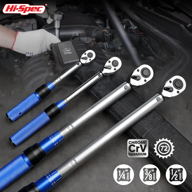 

Регулируемый ручной ключ с квадратным приводом динамометрический ключ с храповым механизмом 1/4 3/8 1/2, высокоточный инструмент для ремонта а...