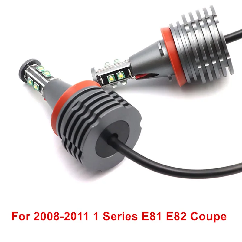 

Сверхъяркие кольцевые габаритные лампы для BMW 160-7000 1 серии E81 E82 купе, 2008 Вт, 2011 к, белые светодиодсветодиодный лампы в форме глаз Ангела H8