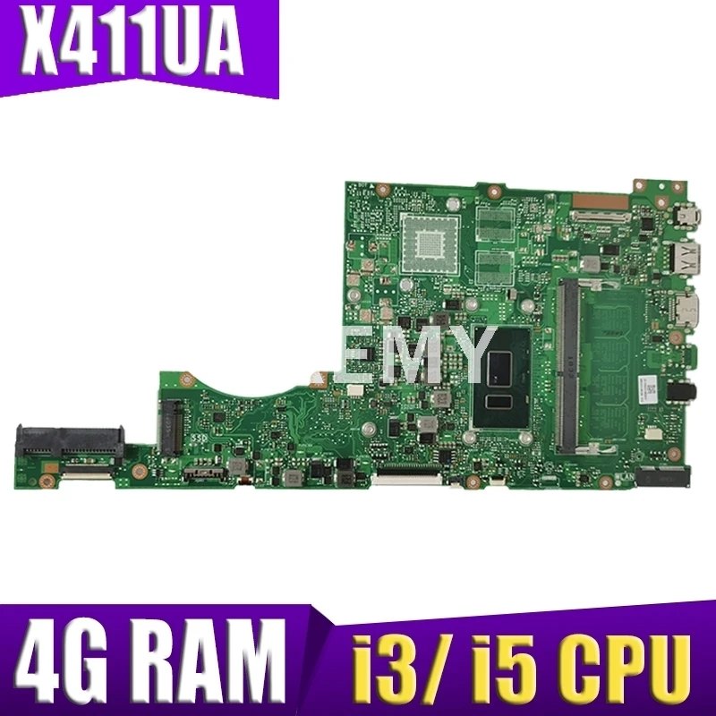 

Akemy для Asus X411 X411U X411UN X411UQ материнская плата для ноутбука X411UA материнская плата протестирована W/ 4GB-RAM i3/ i5 CPU