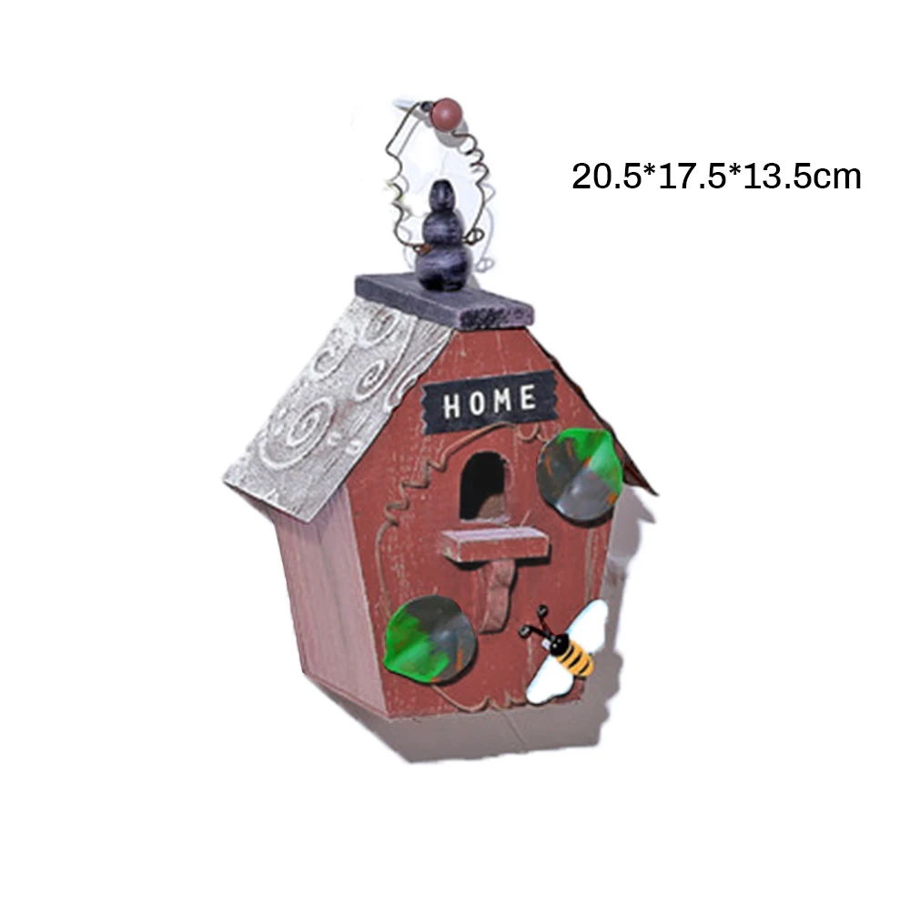 as the picture 1 Деревянный птичий домик птичья клетка для домашних животных Попугаи Висячие садовые украшения для птиц наружные DIY Птичий дом - Цвет: as the picture 1