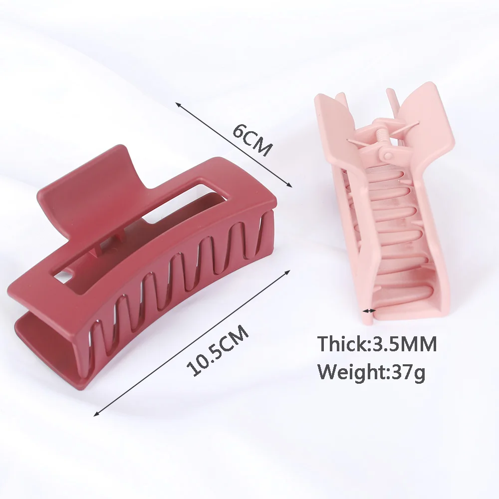 

Большие заколки для волос для конского хвоста, 11 см, заколки-крабы, женские матовые однотонные пластиковые зажимы для волос для девочек, эле...