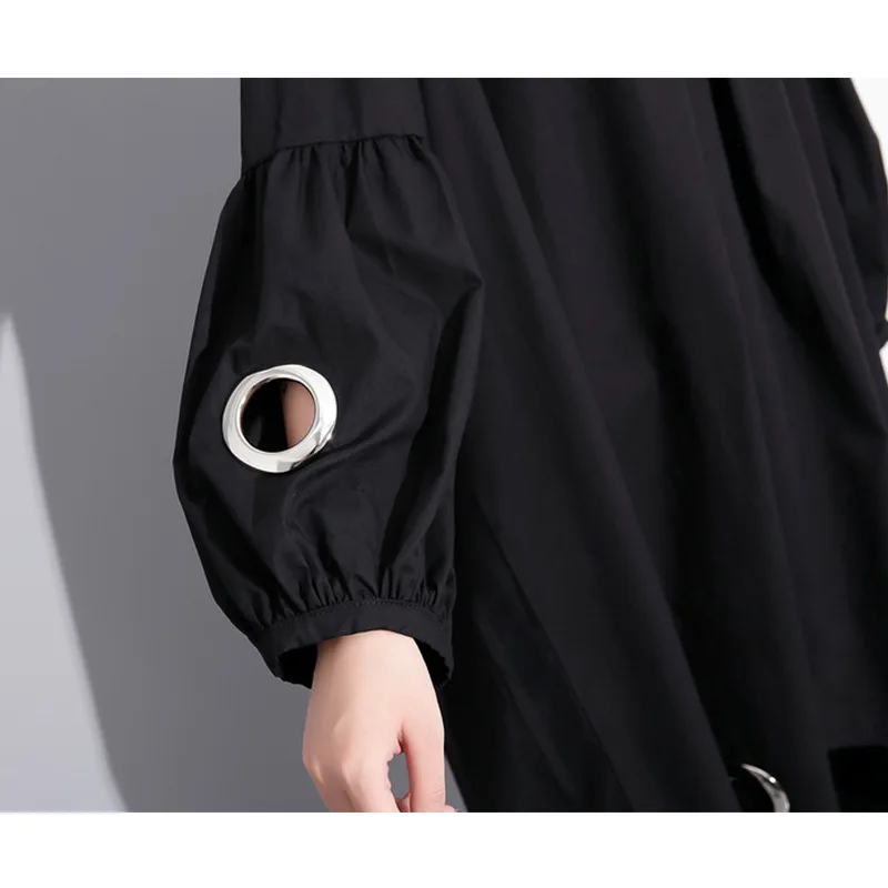 Женское платье Новинка весна-осень 2019 короткое спереди сзади с длинным рукавом