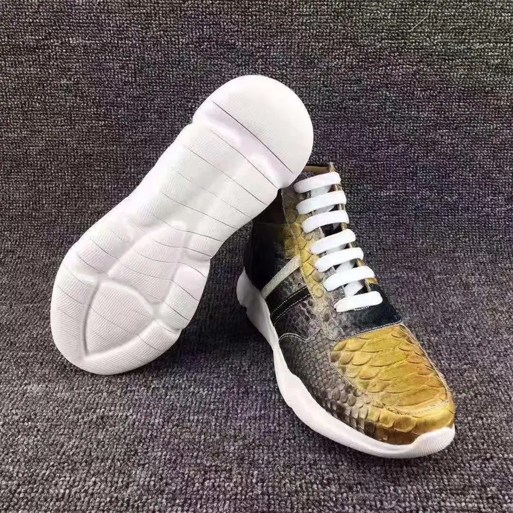 Мужские ботинки наивысшего качества из 100% натуральной кожи питона и змеиной