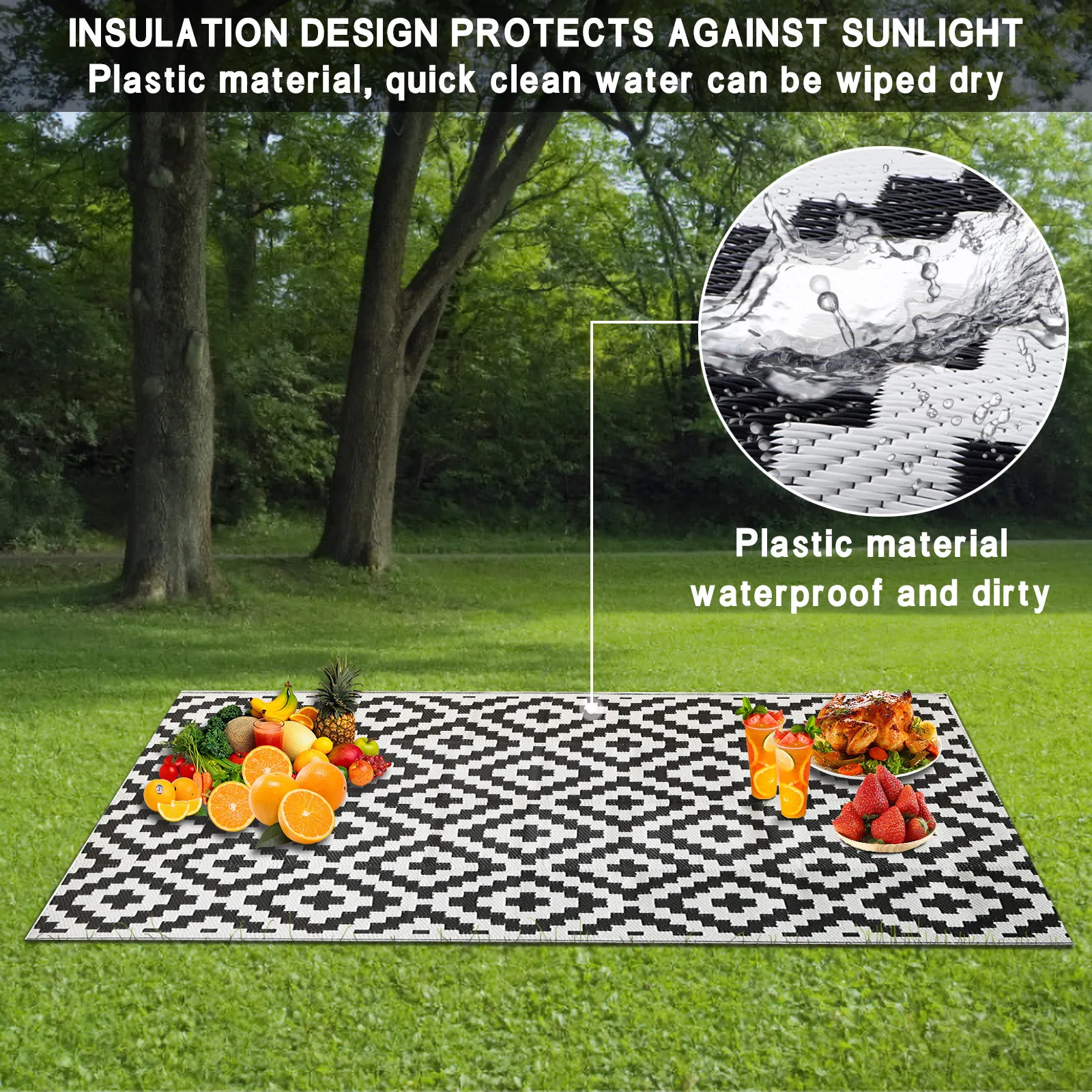 Geometric Fold Double-sided Mat Carpet Outdoor Camping Terrace Garden Beach Picnic Living Room Decoration Home Rug | Дом и сад