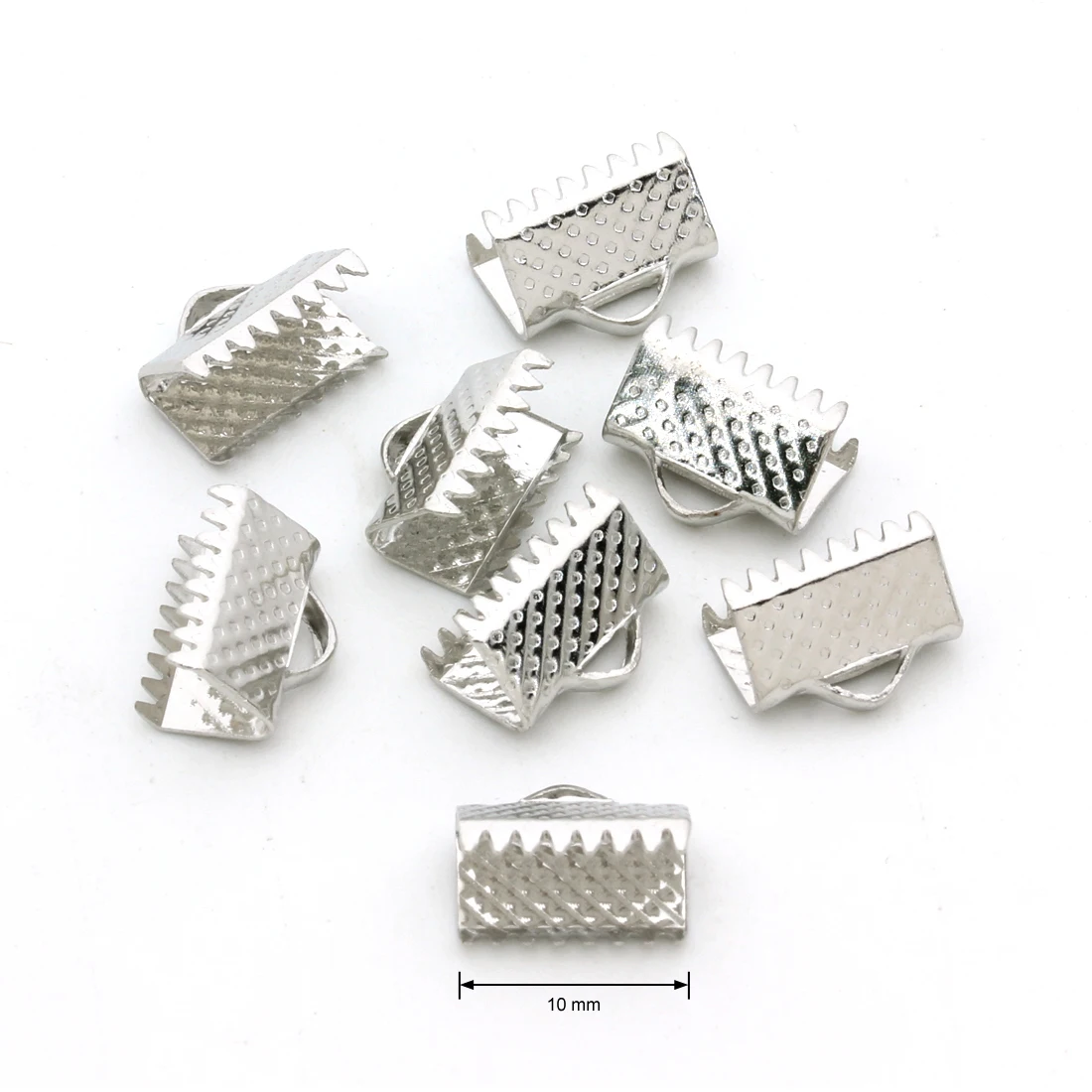 

200pcs/bag Silver Color Length 6/10mm End Caps Charms Pendants Connectors Clasps DIY Handmade Jewelry Making Material