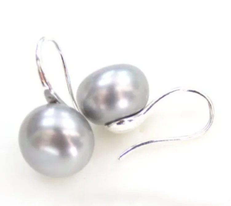 Горячая Распродажа новый стиль&gt 11 12 мм оригинальные серые серьги из