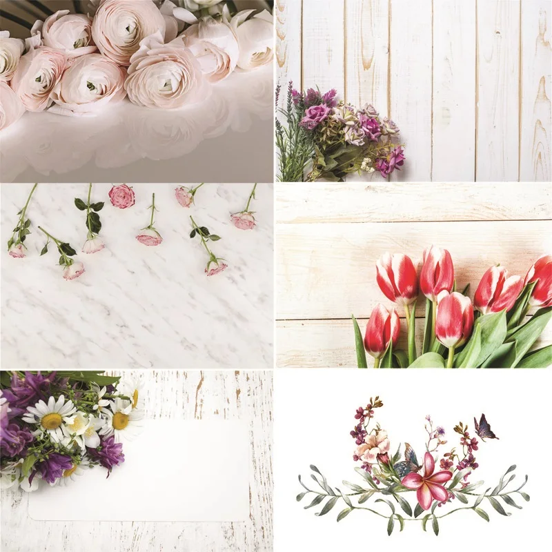 

SHUOZHIKE Vinyl Custom Photography Backdrops flower Wooden Planks Photography Background LM191216-07