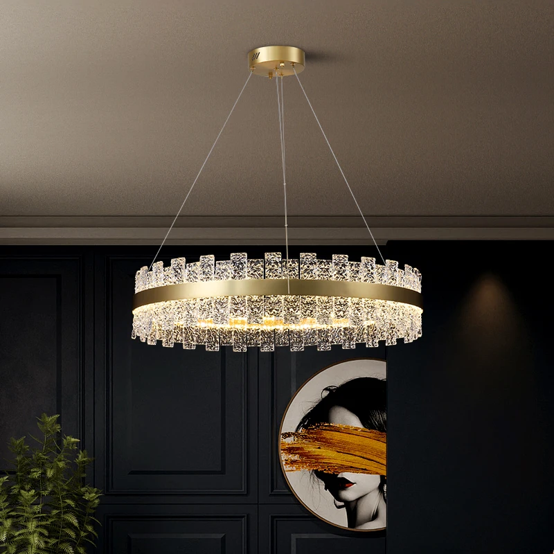 

Led Nordic crystal chandelier modern living room bedroom dining room 111-240v lamp device indoor lighting decoration