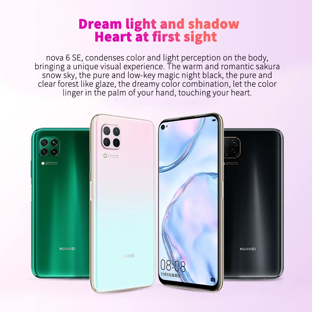 HUAWEI P40 Lite 6 ГБ 128 4 дюйма FullView дисплей 2310*1080 Kirin810 Octa Core EMUI 10 Быстрая зарядка