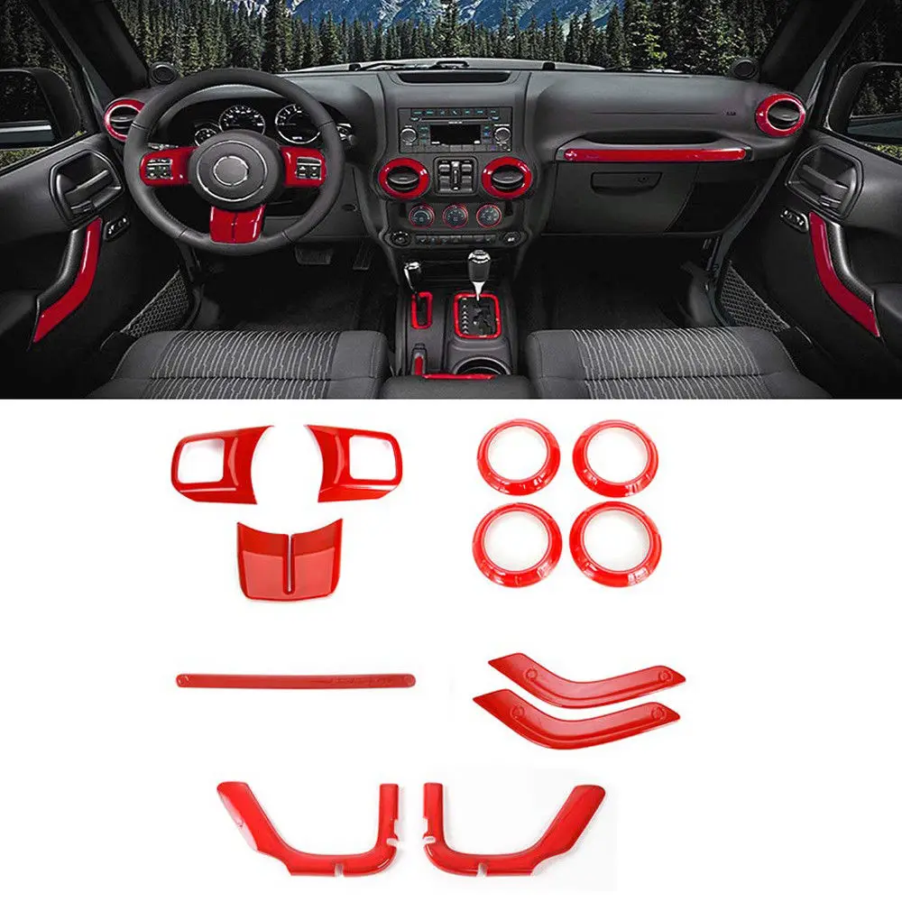 12 шт. полный комплект внутренней отделки для Jeep Wrangler JK 2Door 2011 2015|Лепнина интерьера|
