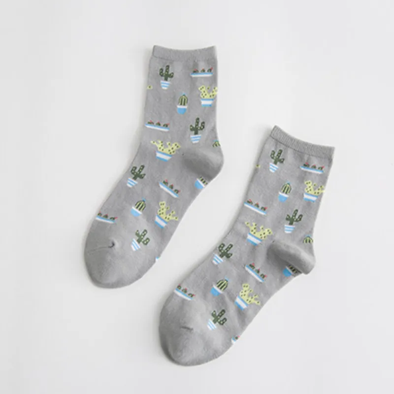 Носки для девочек С КАКТУСОМ теплые зимние хлопковые нескользящие эластичные